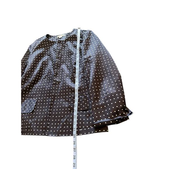 Pendleton Blazer Blue Polka Dot Open Front Silk Blend Office Work Career Size 16 - Picture 11 of 11